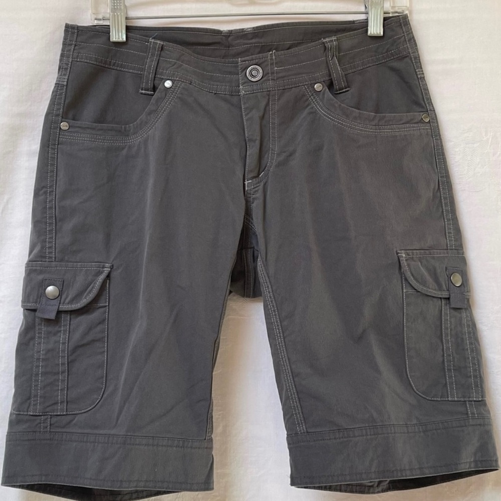 Kuhl Cargo Shorts Womens 6 Gray Pockets side Back Summer Casual Outdoor Cotton